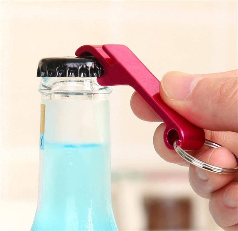 20 apribottiglie in alluminio, per birra e bibite gassate, con portachiavi e artiglio, tascabile, 5 colori