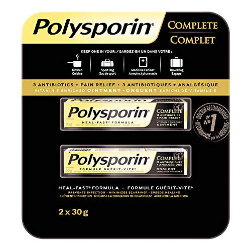 Polysporin Complete Heal-Fast Formula First Aid Antibiotic Ointment Twin Pack 2 X 1 Oz (30g) Tube