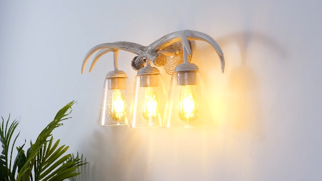 Image of JONATHAN Y Wyatt 25.5 inch Antique White 3-Light Faux Antler Vanity Light
