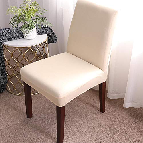 DuShow Housses de Chaise de Salle à Manger Extensibles avec Dossier Haut Lavable et Amovibles, Microfibre, Jaune, Taille Unique Cover