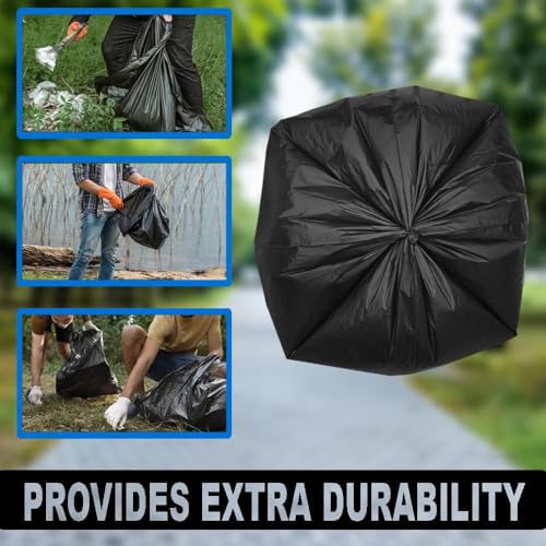 Image of ELLA Garbage Bags 24x32 Inches | 105 Bags (7 Rolls x 15) | Black | Large | Durable Leak-Proof Dustbin Covers for Home, Kitchen, Bathroom & Office