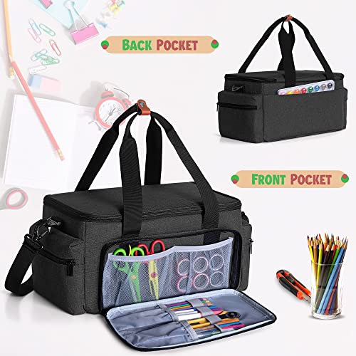 Luxja-Large-Capacity-Craft-Bag-with-Shoulder-Strap-Craft-Tote-for-Art-Scrapbooking-or-Sewing-Supplies-Bag-Only-Black Luxja-Large-Capacity-Craft-Bag-with-Shoulder-Strap-Craft-Tote-for-Art-Scrapbooking-or-Sewing-Supplies-Bag-Only-Black