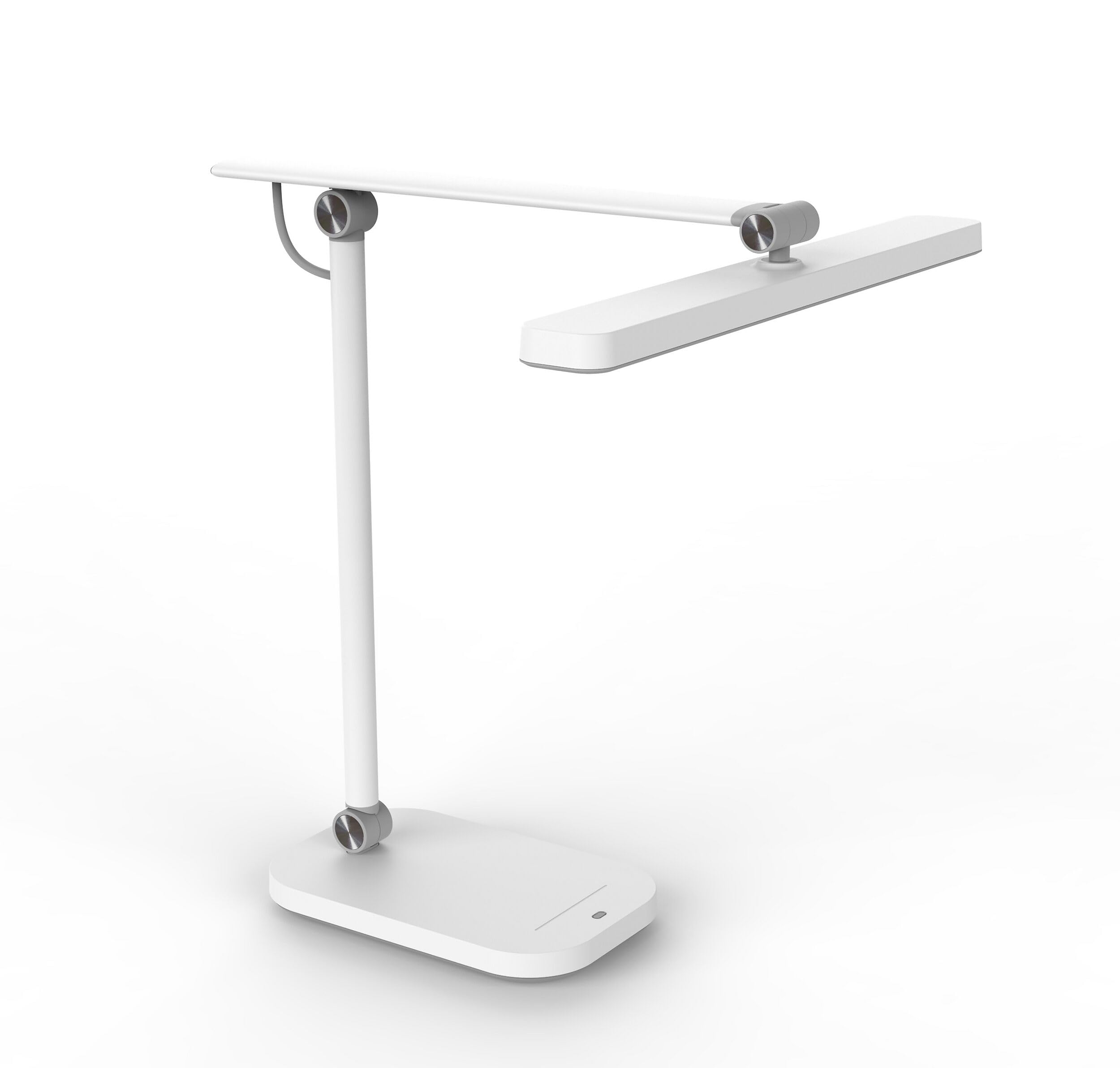 Unilux LED Schreibtischleuchte Pureline weiss, dimmbar, Helligkeitssensor und Gelenkarm