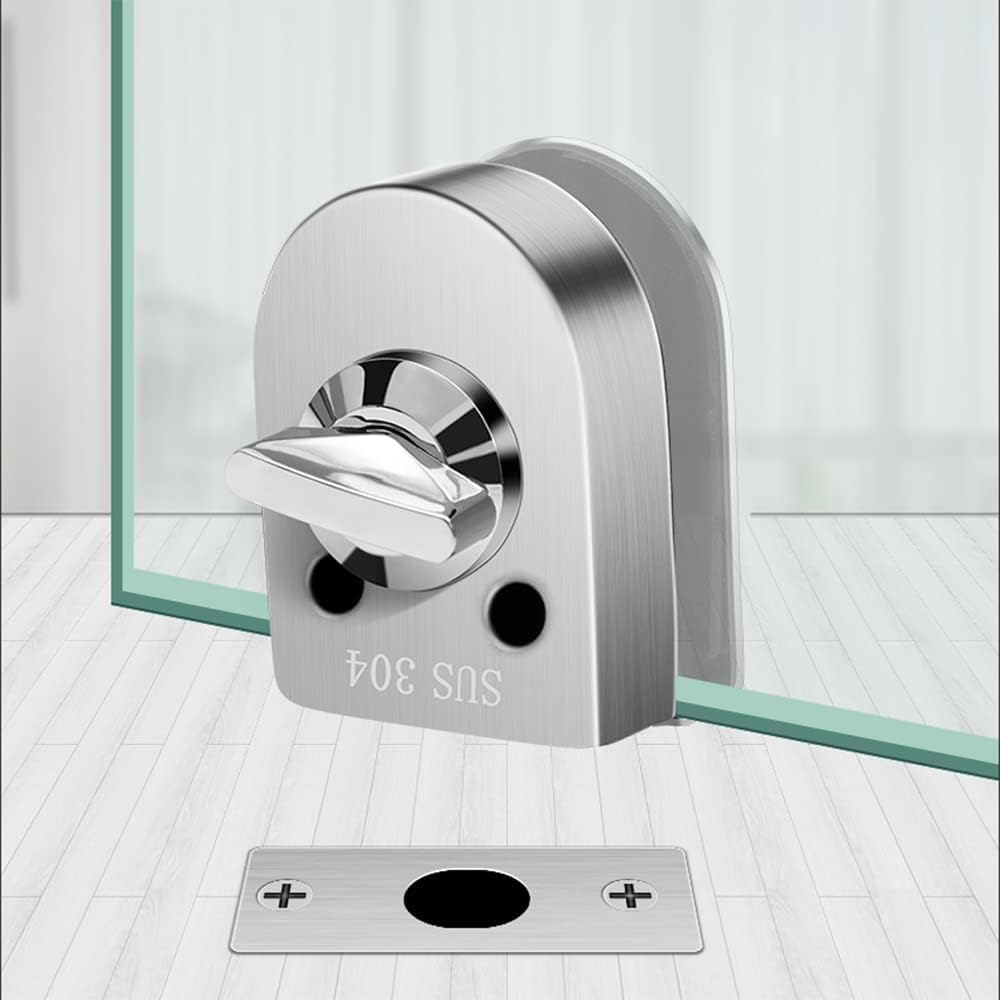 YDT GROUPS Glass Door Lock, SS Frameless Open Anti Theft Security Knob Lock for Home, Office and Bathroom 5 Years Warranty. (Oval)