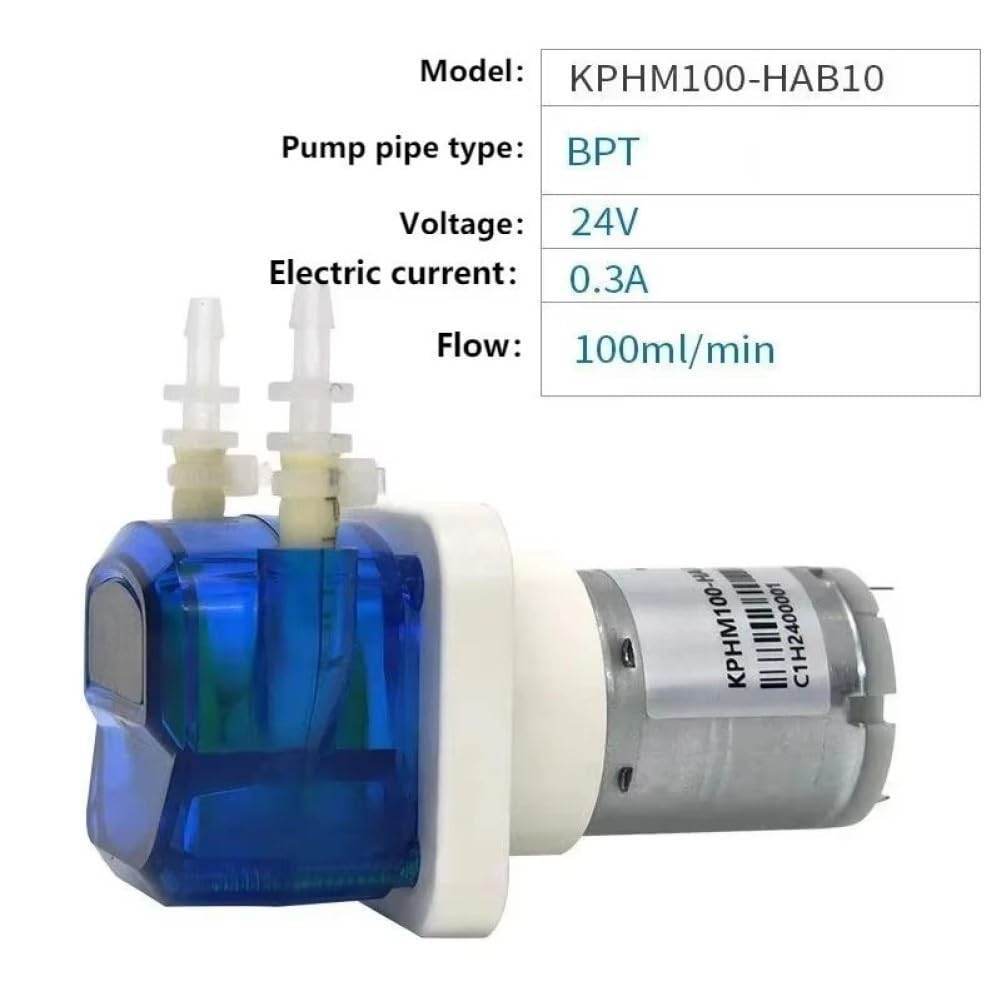 Kleine Schlauchpumpe, 12 V, 24 V, 65–100 mlmin, geräuscharm, Dosierpumpe, viskose Flüssigkeiten, kompaktes Design, große Kehrmaschinen
