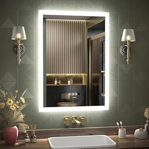 20 x 28 inch LED Bathroom Mirror with Motion Sensor and Bluetooth Speaker, Touch Control Makeup Vanity Mirror Wall Mounted, IP44 Waterproof Anti Fog Vertical & Horizontal