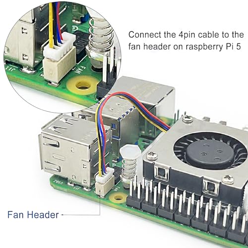 Raspberry Pi 5 ventilador de refrigeración PWM para evitar bloqueos térmicos 4