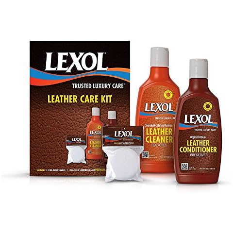 Lexol Leather Cleaner and Conditioner and Sponge Kit, For Use on Leather Apparel, Furniture, Auto Interiors, Shoes, Handbags and Accessories Cover