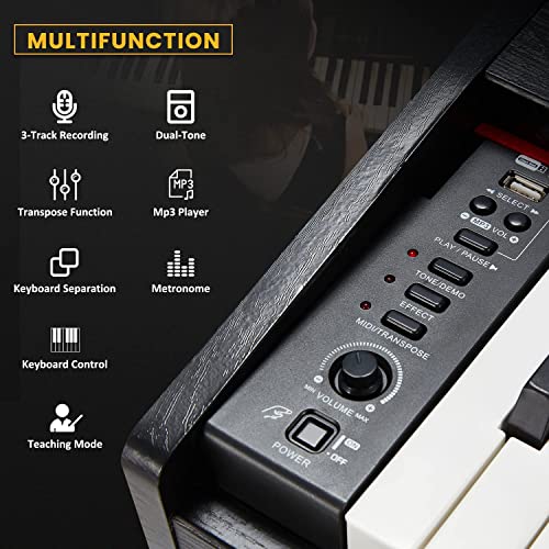 EROMMY Piano numérique avec 88 touches – Piano électronique portable avec pédale de sustain – 2 haut-parleurs stéréo de… - Les Beatles, Paul McCartney, John Lennon, RIngo Starr, George Harrison EROMMY Piano numérique avec 88 touches - Piano électronique portable avec pédale de sustain - 2 haut-parleurs stéréo de… – Image 5