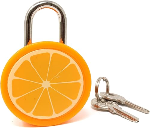 Honbay Lindo candado de frutas naranjas con llaves para joyero, bolso, bolso, mochilas, gabinete, cofre del tesoro, maletas, taquillas, buzón,