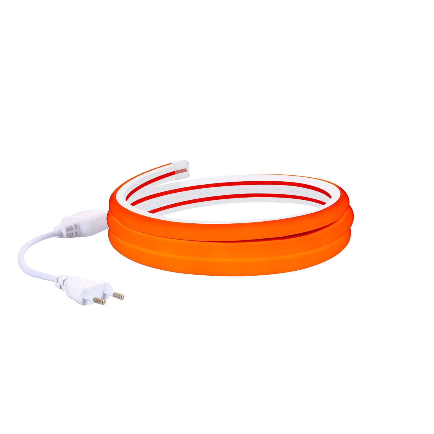 LEDKIA LIGHTING Striscia LED Neon Regolabile 220V Arancione Semicircolare 180 7.5W/m IP67 Taglio 100cm 15 m