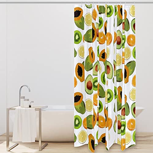 Rideau de douche étanche orange citron pour sol sec - 3