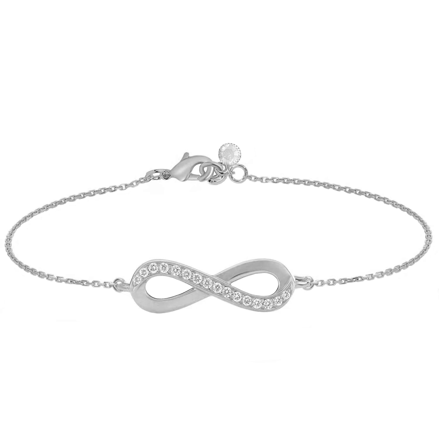 VAMA Traditional Rhodium Plated Adjustable Infinity Charm Bracelet Chain for Women & Girls (B0CP7QMKL2) Amazon Price History, Amazon Price Tracker