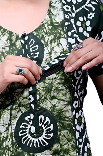 Image of Feeding Nighty in Fine Cotton 2 Side Zips for Feeding Purpose & Neck Buttons for Easy Wearing Soft Cotton Maternity Nighty for Women Feeding Combo Feeding Nighty for Women Cotton Combo of 2Pcs