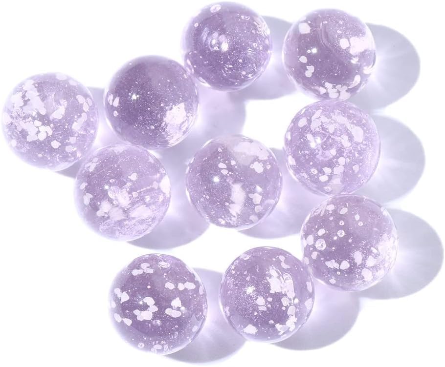 10Pcs Glass Marbles Glow in The Dark Multi-Color Luminous Marbles Marble Games and DIY Home Decoration Marble Runs Learning and Education (0.47 inch) (Pink)