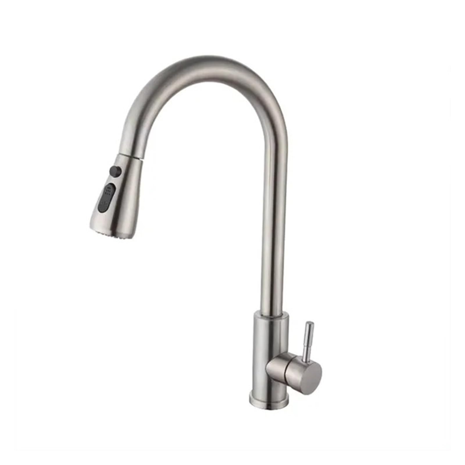 Robinet de cuisine extractible en inox brossé avec mitigeur eau chaude et froide