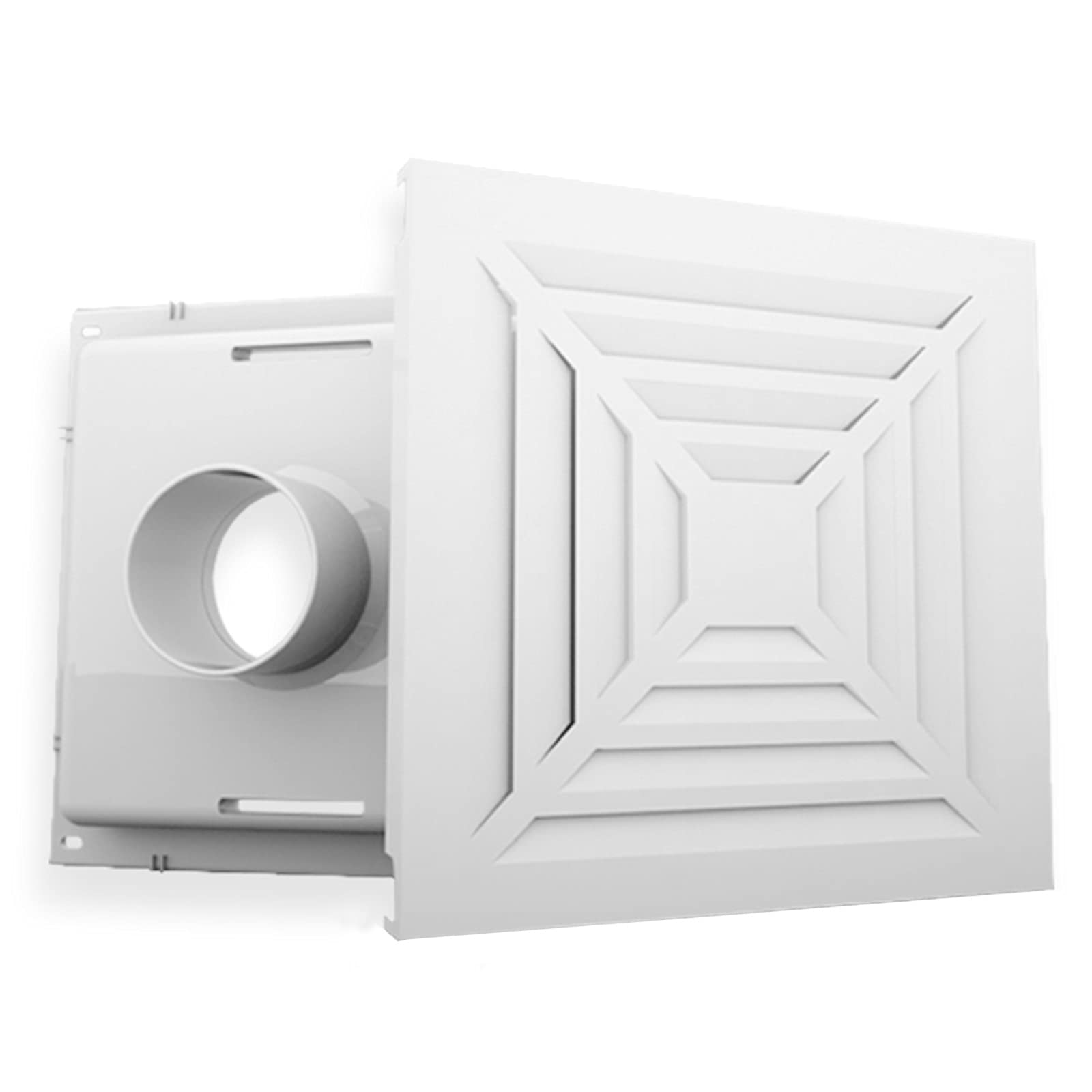 LIGUOYI Grille De Ventilation pour Cuisine, 300mm Carré Grille D’aération, Alliage D'aluminium+ Plastique ABS Grille, Sortie D'évacuation en 100/150mm Diamètre, Les Systèmes De Ventilation