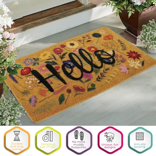 Paillasson imitation fibre de coco grattant tapis extérieur IZUS - 6