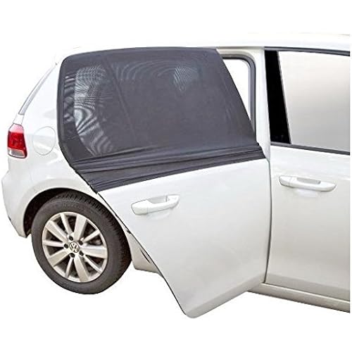 2Pcs Car Window Shade for Baby Universal Fit Adjustable Shade Breathable Mesh Car Curtains Window Net Car Rear Door Outdoor Camping Netting (XL)