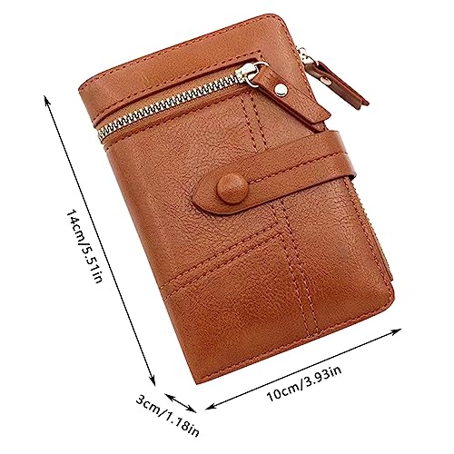 RFID Wallet Women, Small Portable Compact Leather Card Holder Wallet Zipper Coin Pocket Multi-Card Case and ID Window Slim Walle for Purse Ladies Girls Travel Business Work Shopping Office2