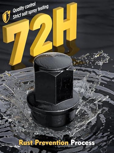 Image of MIKKUPPA M14x1.5 F150 Lug Nuts, Black 4PCS OEM Style 21mm Hex | Anti-Rusting Updated Tire Nuts, Replacement for 2015-2024 F-150 F150 Expedition Lincoln Navigator Factory Wheels