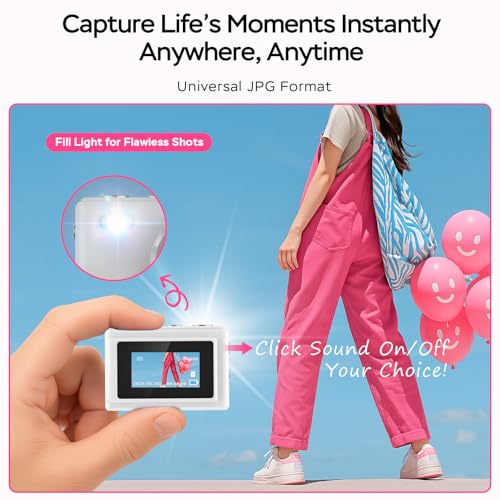 Image of Mini Camera 1080P HD Video Recorder - Keychain Digital Camcorder with 64GB Card, 0.96 inch HD Display, Long Battery Life, Ultra-Portable Tiny Camera for Travel /Vlog /Night Shots (White)