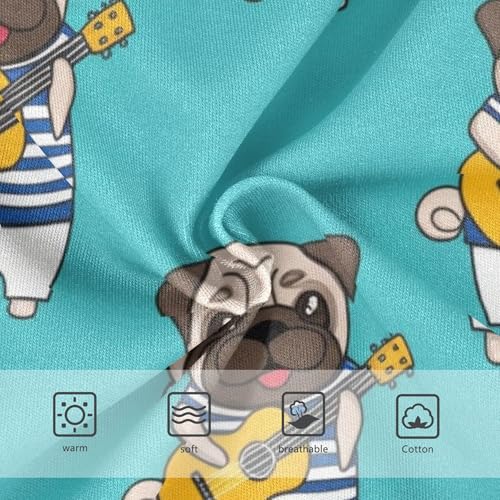 Pug Playing Guitar Panties Little Girl Girls Underwear Toddler Cotton Fun Print Briefs Kids Undies 2t3