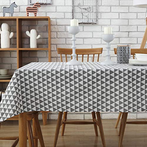 DOTBUY Nappe Rectangulaire, Nappe de Table carrée/rectangulaire en Coton Nappe Anti-salissure, Lavable et Facile du0092Entretien Couleur & 10 Tailles au Choix, Coton et Lin