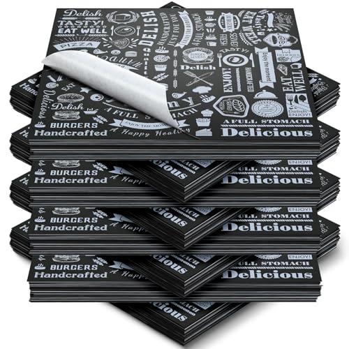 Outus 600 Pcs 12 x 12 Inch Deli Wax Paper Sheets, Black