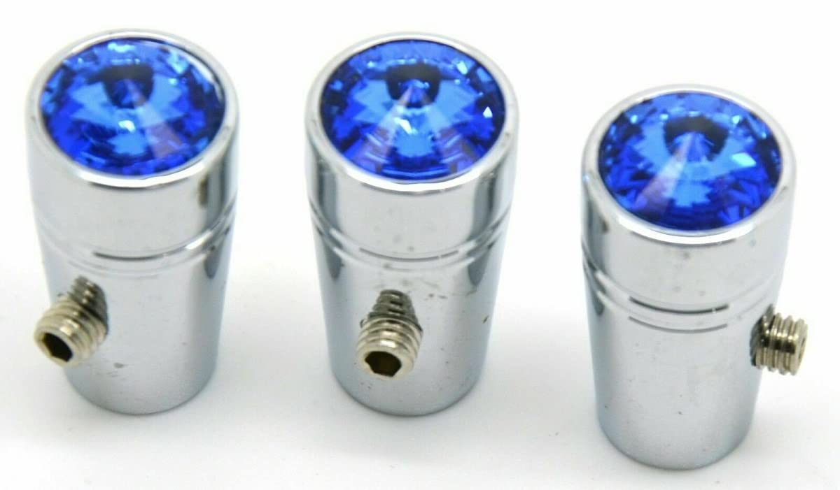 3-Pack Mini Toggle Switch 1" Extension with Blue Crystal for Peterbilt 379 359