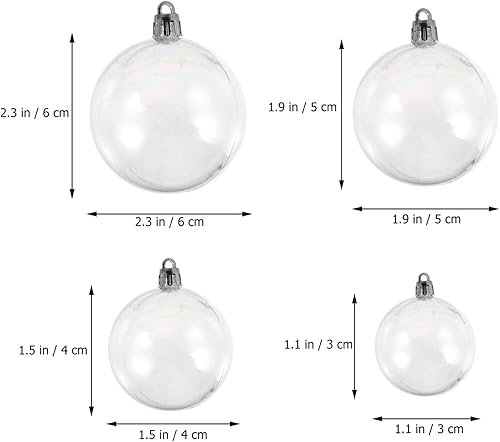 Miniatura 2 de Toyvian 54 Pcs Clear Christmas Ornaments Balls Fillable for Crafts, DIY Plastic Ornaments Round Balls, Fillable Christmas Tree Ornament for
