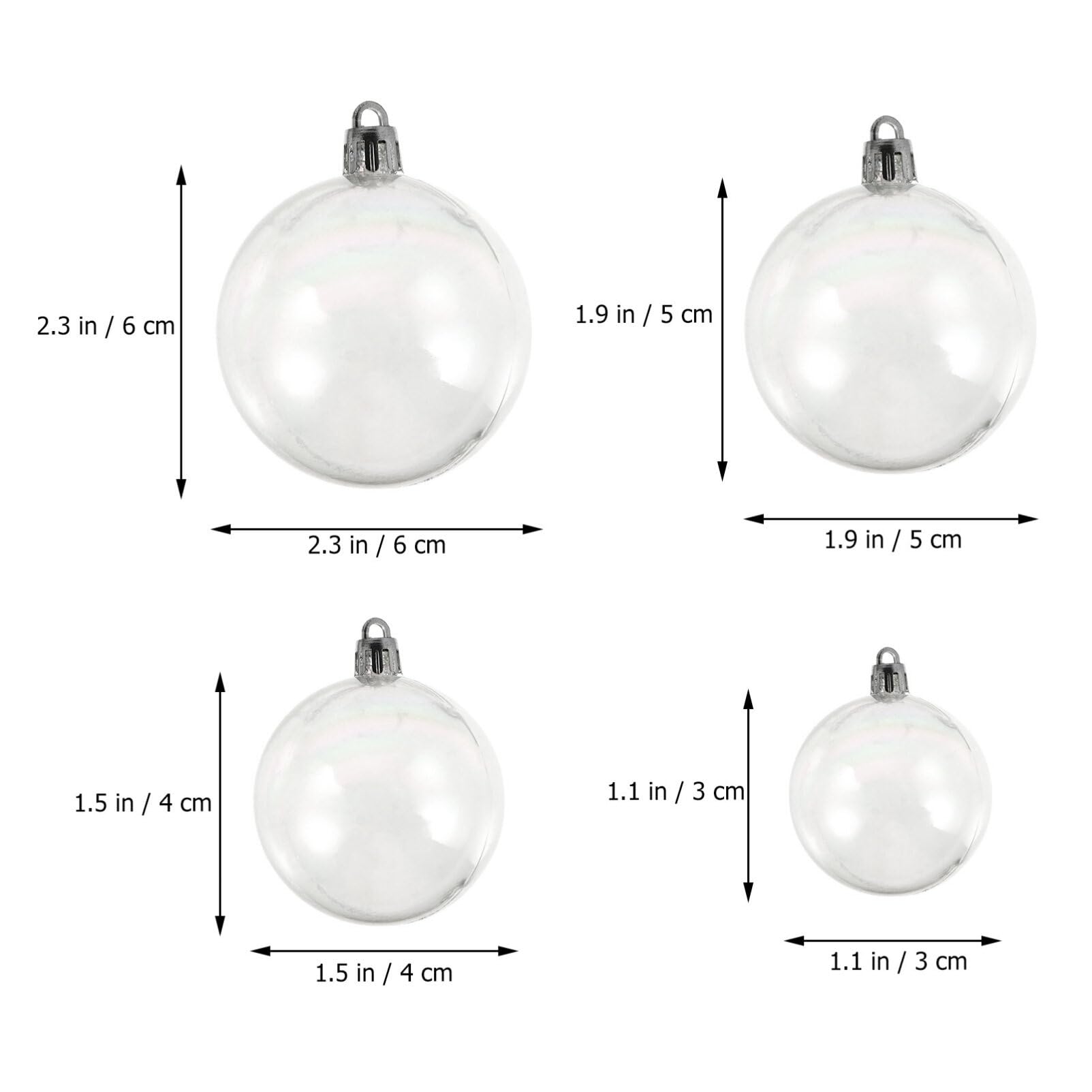 72 Stück Weihnachtskugeln Kunststoff Transparent Runde Baumschmuck Ornament Für Weihnachtsbaum Party Deko Bruchsichere Weihnachtskugeln