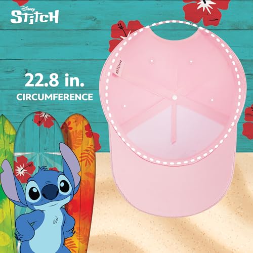 Gorra con visera curvada Disney Stitch de algodón transpirable y adaptable 5
