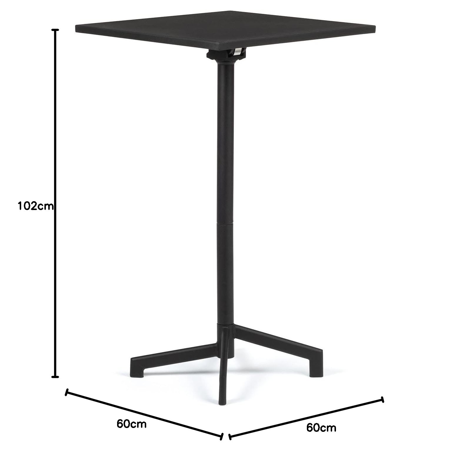 SKLUM Table de Bar Pliante et Convertible en 2 Hauteurs en Acier (60x60 cm) Dely Noir