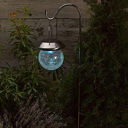 Smart Solar 1011750RB Farol Colgante Globo Agrietado, Verde Agua, 83x14x14 cm