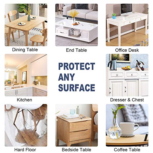 Image of OstepDecor Clear Table Cover Protector 29 x 59 Inch, 1.5mm Thick Plastic Table Cover, Dining Table Protector Pad, Waterproof & Easy Cleaning PVC Desk Mat for Dresser, Coffee & Kitchen Wooden Tabletop