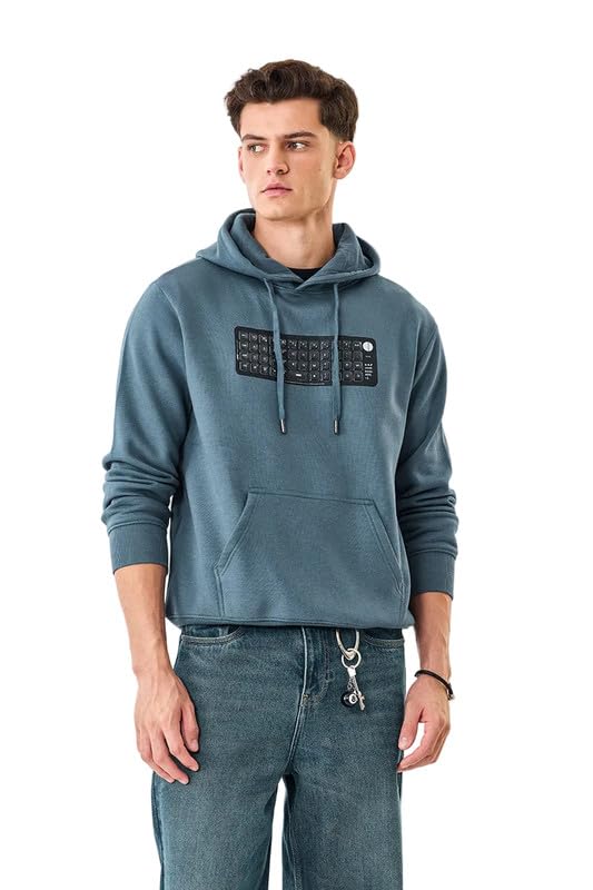 Image of SNITCH Men Casual Hoodie| Oversized Fit Hooded Neckline with Graphic Print & Long Sleeve| Soft Cotton-Polyester Blend for Daily Winter Wear & Streetwear