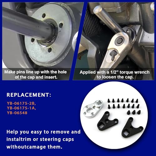 Image of Outboard Trim Tilt Pin Wrench Tools Set MT0004 & MT0006 & MT0009 fit for Yamaha Suzuki Johnson Evinrude, Remove Trim /Tilt Caps or Seals on Hydraulic Steering Cylinders (3 sets)