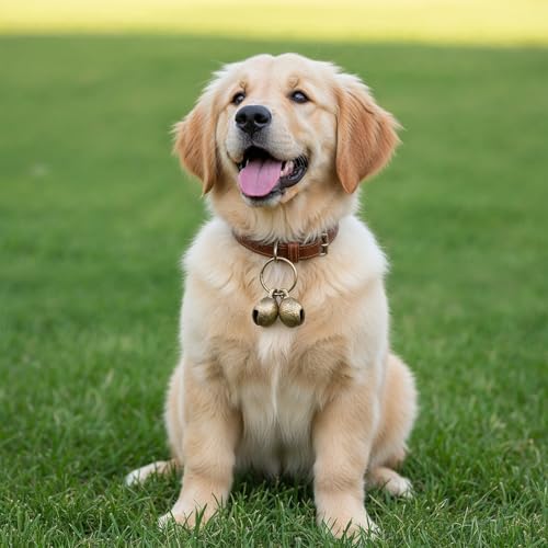 LXUEJIE 2 Stück Laute Hundeglocken, Messingglocken Glocken für Katzen und Hunde Ortungsglocke Vintage Hundeglocke Kleine Glocke Halsband Anhänger für Haustiere Trainieren Heimtürdekoration