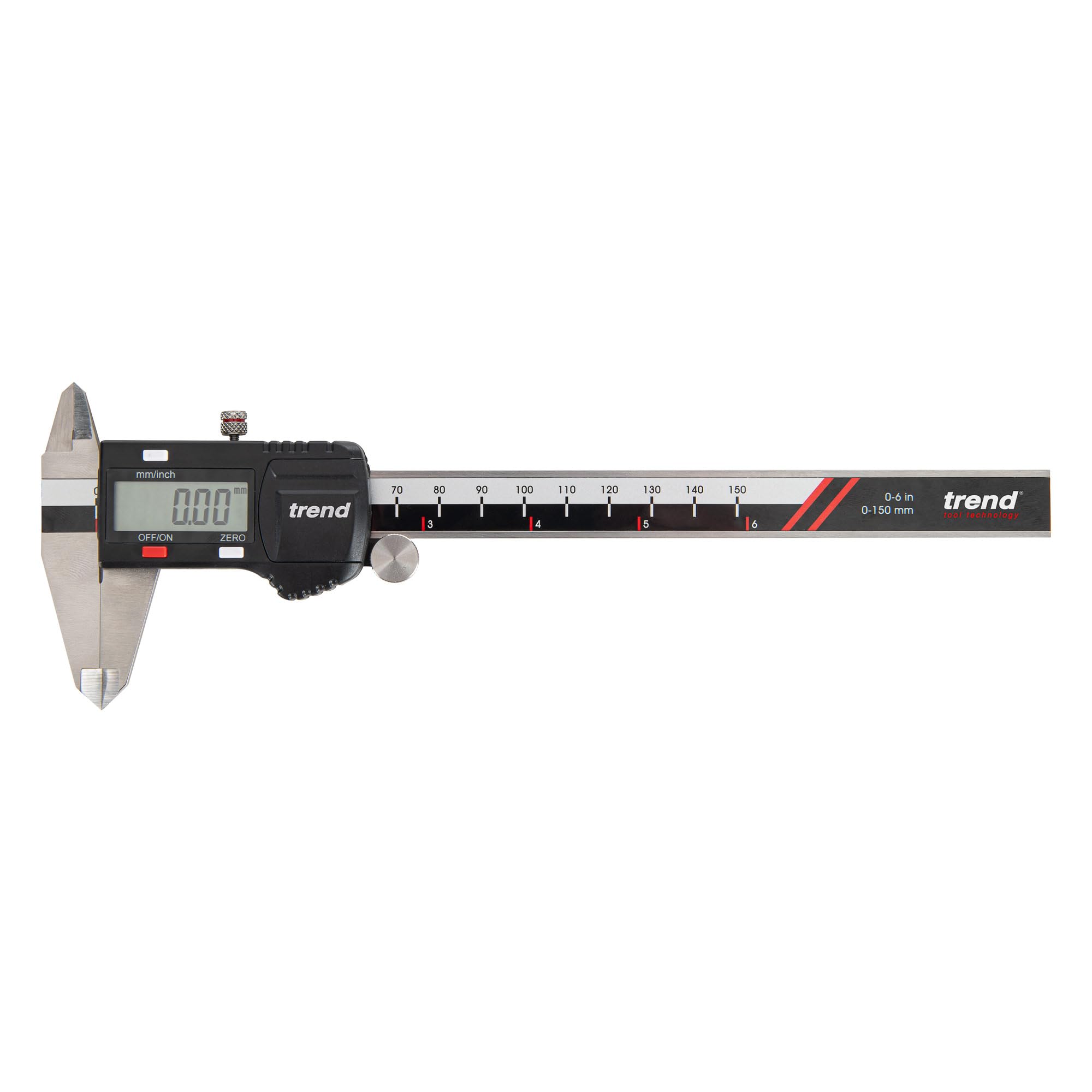 Trend Calibrador Digital 150 mm, Acero Inoxidable con Pantalla LCD, Medición Interna, Externa, de Profundidad y Escalonada, DC/150
