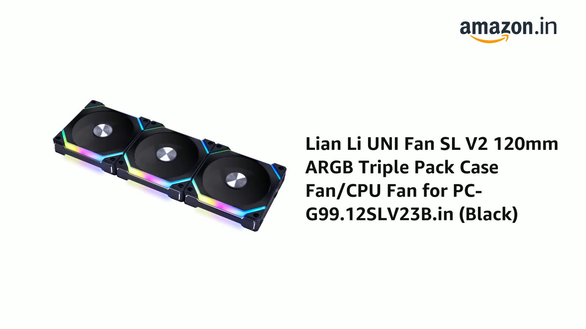 Lian Li UNI Fan SL V2 120mm ARGB Triple Pack Case Fan/CPU Fan for