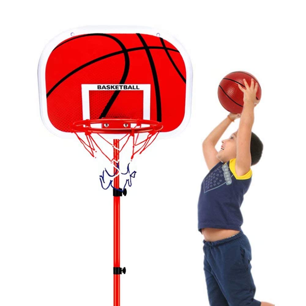 Toy LandIndoor Outdoor Adjustable Iron Frame 170cm Kids Basketball Back Board Stand & Hoop Set For Kids