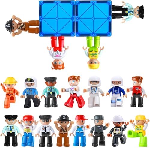 obakaer Magnetische Bausteine Spielzeug für Kinder,15 Stück 3 Zoll | Magnetische Figuren kompatibel mit magnetbausteine, große Sensorische Spielzeug für 3 4 5 6 7+ Jahre alte Junge
