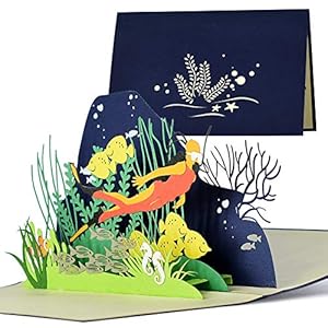 Verjaardagskaart voor duikers, voucher om te duiken, reisvoucher om te snorkelen, cadeau-ideeën voor verjaardag…