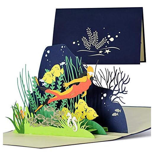 Diese-Klappkarten Tarjeta de cumpleaños para buceo, cupón de buceo, cupón de viaje para buceo, regalo de cumpleaños, boda, vacaciones, H19AMZ