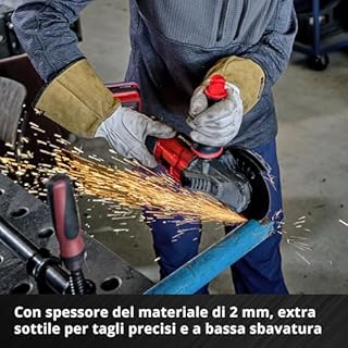 Originale Einhell Set di 3 pezzi di dischi da taglio sottili per metallo, Ø 230 mm (spessore 2 mm, certificato MPA, lunga durata, tagli precisi e a bassa sbavatura, per smerigliatrici angolari)