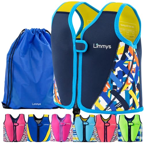 Limmys Swim Vest for Toddlers & Kids - Adjustable Buoyancy Swimming Aid, CE Safety Certified, Award-Winning Parent-Approved Design, Soft Neoprene Comfort, Secure Durable Design, Carry Bag Included