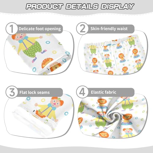 ZZKKO Girls Leggings Cute Circus Lion and Clown Toddler Girls Clothes Leggings for Girls Toddler Girls Leggings 3-4T3