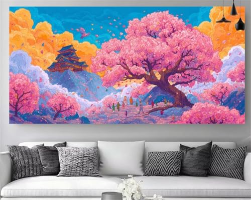 Gem art tableau peinture numéro adulte 5D en strass de qualité supérieure style estampe japonaise