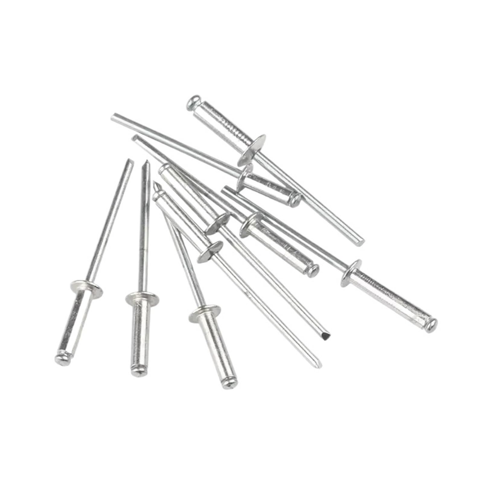 60-częściowy zestaw nitów, zawiera nity 2,4 mm, 3,2 mm, 4,0 mm i 4,8 mm, idealny do majsterkowania, napraw samochodowych i mocowania.